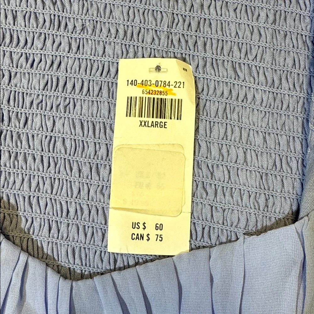 NEW Abercrombie & Fitch women’s 2XL XXL blue ruched crop puff sleeve blouse NWT